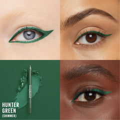 MAYBELLINE Tattoo Studio delineador en gel verde bosque oscuro: resistente al agua para ojos intensos.