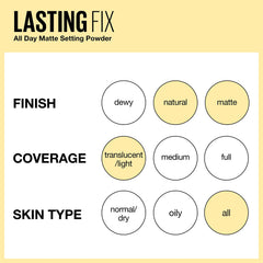 Textura micro fina de Maybelline para un acabado mate suave.