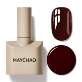 MAYCHAO deep cherry red gel polish bottle ready for at-home manicure.