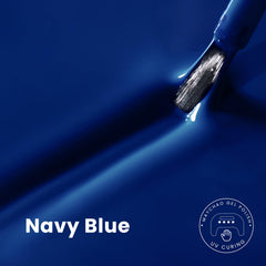 MAYCHAO navy blue gel nail polish application shows smooth salon-grade results