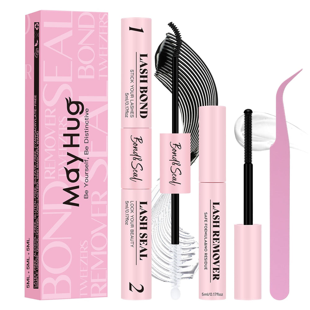Mayhug lash bond and seal glue tube for strong, long-lasting at-home extensions