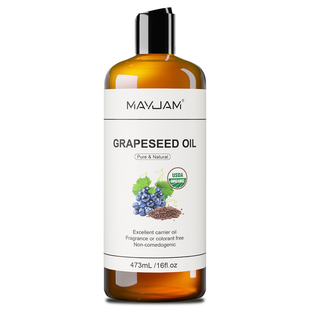 MAYJAM Aceite de semilla de uva, botella vertiendo, hidratante suave para piel.