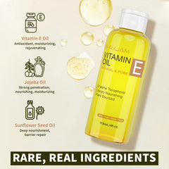 MAYJAM organic vitamin E oil on skin provides deep moisture.