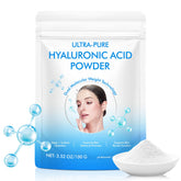 MAYPJHEH hyaluronic serum powder bottle boosts hydration for a dewy look.