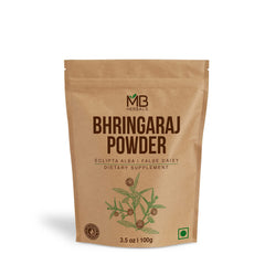 MB Herbals Bhringraj polvo de hojas para nutrición capilar diaria y acondicionamiento.