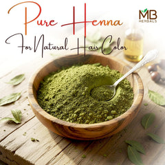 MB Herbals henna powder mixing and application setup for at-home use