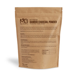 MB Herbals polvo bambu activado textura fina para mascarillas y limpieza de la piel