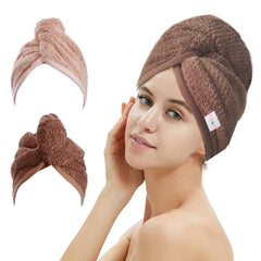 M-bestl coffee pineapple-plaid turban dries hair quickly and comfortably.