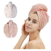 M-bestl hair towel wrap pink close-up shows plush microfiber absorbency for quick, gentle drying.