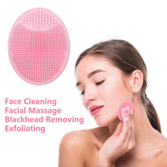 MCIGICM face scrubber demonstrating 4-in-1 cleansing, exfoliation, and massage.