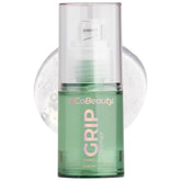 MCoBeauty Grip Primer, textura gel transparente, base suave para maquillaje duradero.