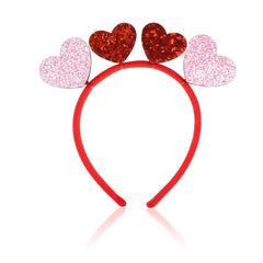 Diadema MDDRUIQI de San Valentín con corazones rojos para un look romántico.
