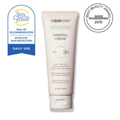 Texture close-up of MDSolarSciences Mineral Creme Sunscreen showing weightless formula and matte finish