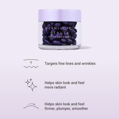 Meaningful Beauty bottle close-up highlighting hyaluronic acid hydration