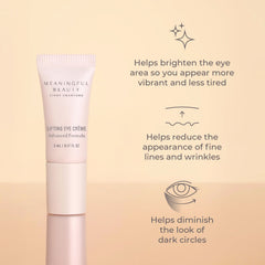 Meaningful Beauty crema ojos efecto elevador reduce lineas finas.