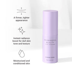 Meaningful Beauty lightweight serum texture close-up highlights fast absorption.