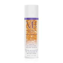 Meaningful Beauty Youth Activating Melon Serum bottle on vanity promoting radiant hydration.