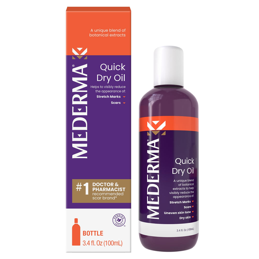 Mederma Aceite de Secado Rápido para cicatrices, suaviza la apariencia.