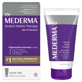 Mederma Stretch Marks Therapy bottle for daily use, delivering hydration and skin softness.