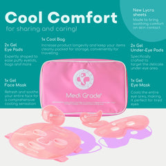 Medi Grade cooling eye pads in pink for soothing eye area after long days