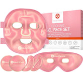 Medi Grade pink cooling eye mask providing refreshing relief for tired eyes
