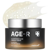 Medicube AGE-R Glutathione Glow Cream jar showcases glass-like radiance and hydration.