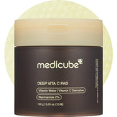 Medicube Deep Vita C Pad, lado relieve, exfoliación suave para poros limpios.