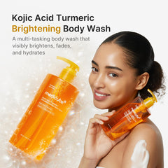 Medicube Kojic Acid Turmeric Body Wash foamy lather delivers gentle cleanse and hydration.