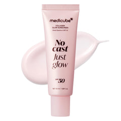 Medicube No Cast Just Glow: botella de protector solar con colágeno para piel radiante
