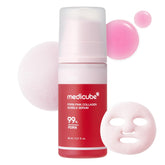 medicube pdrn rosa burbuja serum – botella elegante para uso diario
