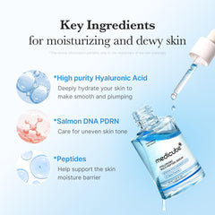 medicube Hyaluronic Multi Peptide PDRN Serum dual-texture oil and serum layers.
