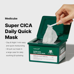 Medicube Super Cica Diario – mascarilla en hoja que ofrece frescura y alivio suave.