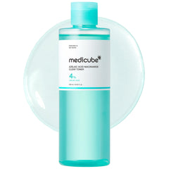Medicube Toner Azelaico Niacinamida, botella visible, calma enrojecimiento y purifica la textura.