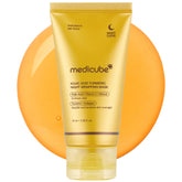 Medicube Wrapping Mask jar close-up highlighting turmeric and kojic acid glow formula.