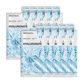 Mediheal Essential Mask Hyaluronate pack boosts lasting hydration with vegan formula.