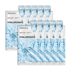 Mediheal Essential Mask Hyaluronate pack boosts lasting hydration with vegan formula.