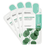 Mediheal mascarilla de hoja Madecassoside esencial para piel sensible y calmada.