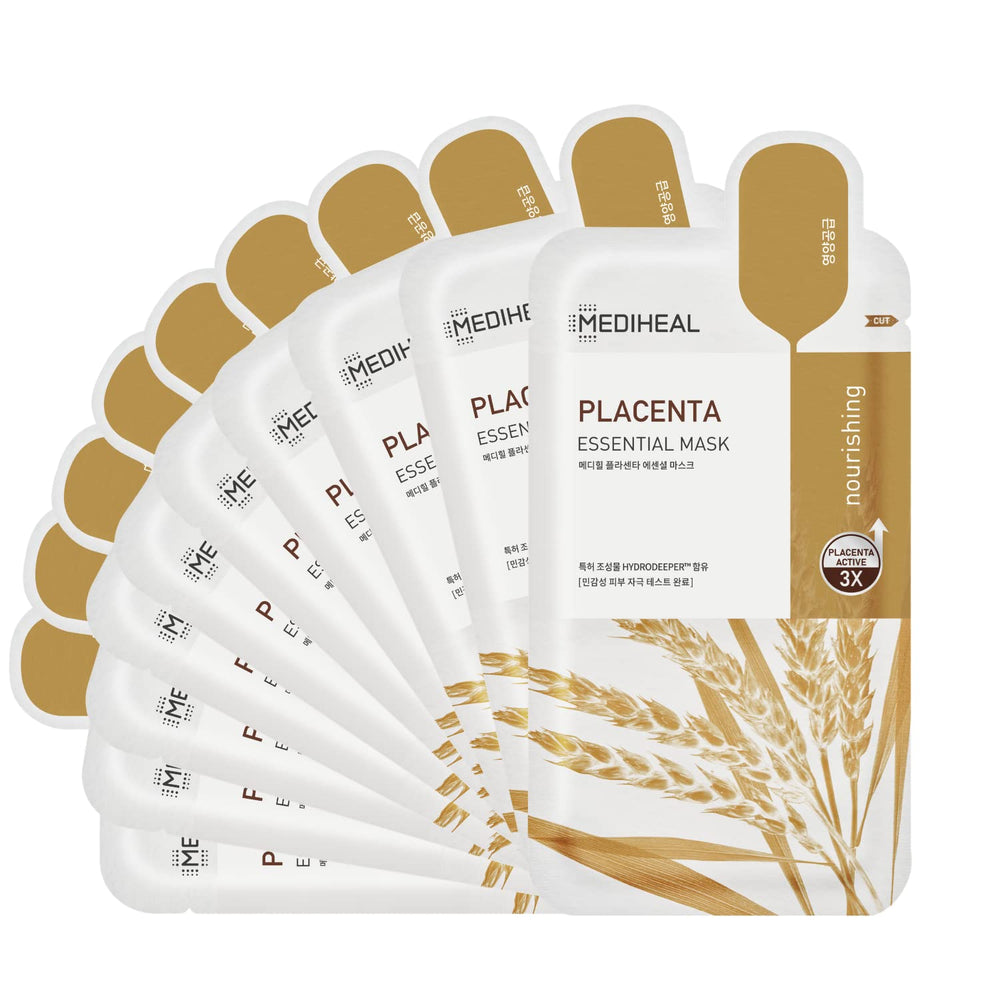 Mediheal Placenta Esencial mascarilla facial, hidratación profunda para piel suave
