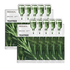 Mediheal Teatree Essential mascarilla hoja empaque: presentación clara y fácil de usar.
