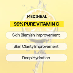 Close-up of Mediheal Vitamin C essence droplets for hydration.