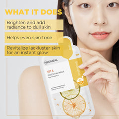 Textura sedosa de Vita Essential Mask que se adapta al rostro.
