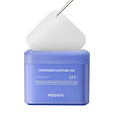 Mediheal Watermide Moisture Pad packaging highlights vegan eco silk pads for hydration.