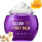 MediVuse Tallow and Honey Balm jar close-up showing creamy texture for facial care