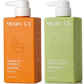 Medix 5.5 Argan & Coconut Oil set box, ideal for gifting and daily nourishment.