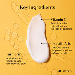 Brightening body lotion packaging highlights the 2-pack for smoother, even-toned skin.