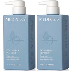 Medix 5.5 Collagen Cream bottle, hydrates dry skin and supports firmness.