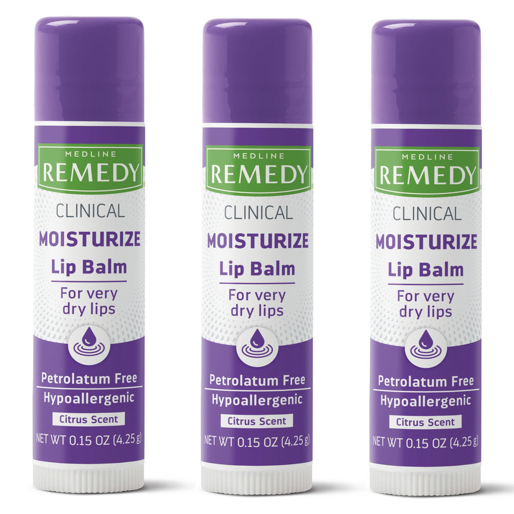 Medline Remedy Clinico Bálsamo labial en caja, hidratación suave para labios.
