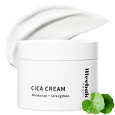 Meebak Cica Cream bottle closeup for daily soothing hydration.