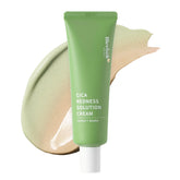 Meebak Cica Redness Solution crema en botella, textura suave para piel sensible.