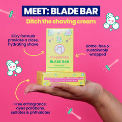 Megababe Blade Bar texture closeup reveals creamy lather for comfort.